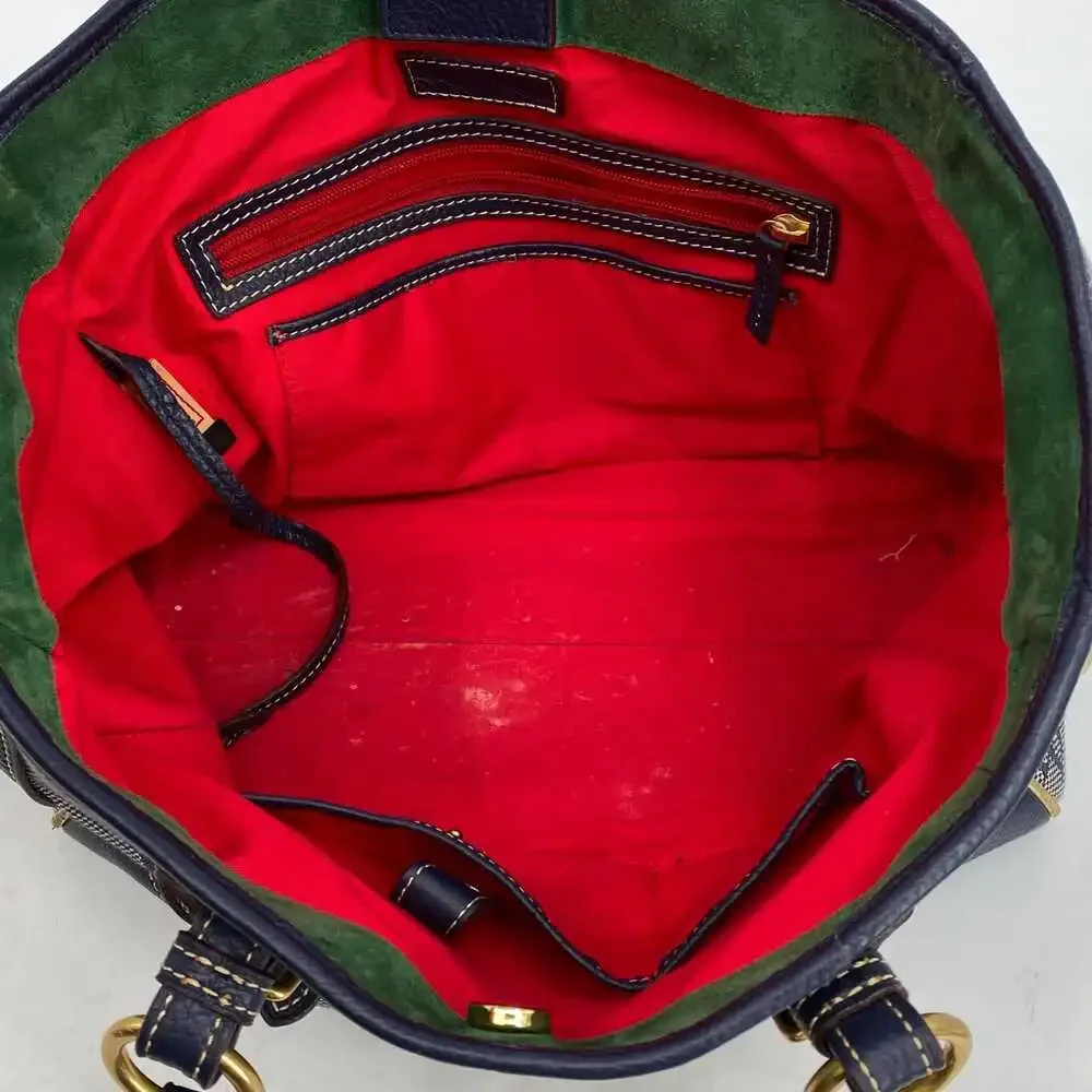 Dooney & Bourke Blue Canvas Leather Shoulder Bag | OS Regular